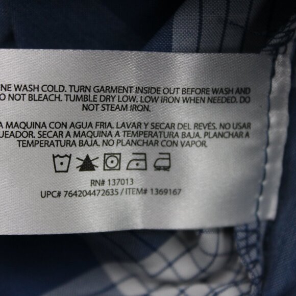 Orvis Tech Shirt Mens Large Blue/White Classic Collection Polyester S/S Button - Picture 10 of 14